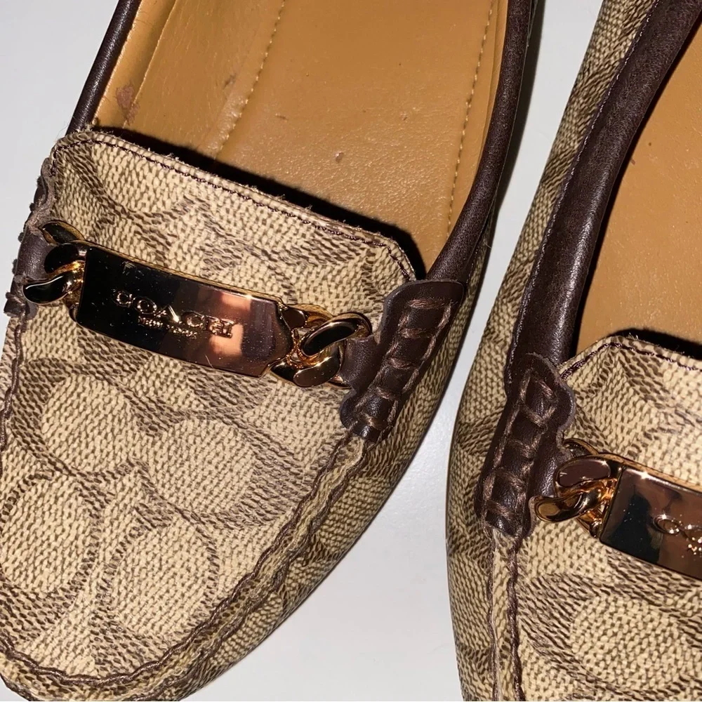 NWOT COACH BRAND OLIVE SIGNATURE C SLIP ON LOAFERS NEVER WORN LUXURY DESIGNER - Picture 6 of 14